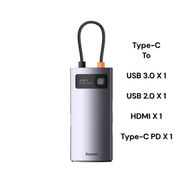 Baseus-4-in-1-Star-Joy-Series-Multifunctional-Type-C-HUB-Docking-Station-Gray-baseuscolombo | Baseus Colombo