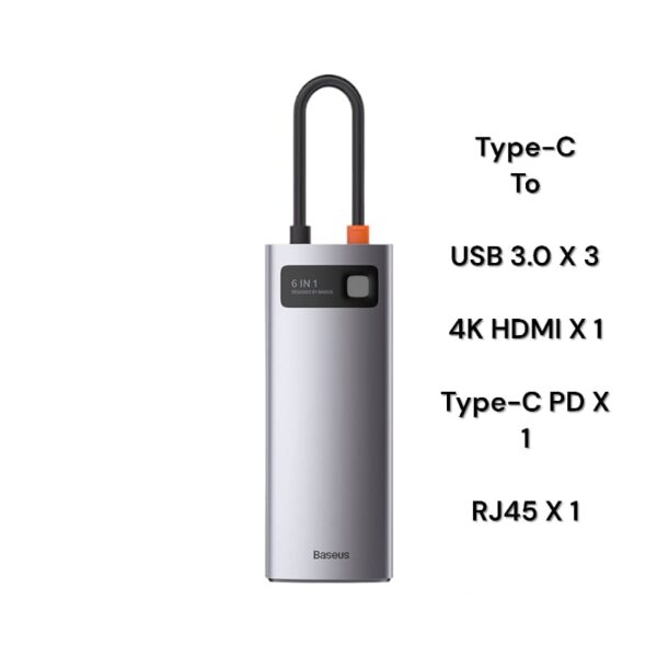 Baseus-6-in-1-Star-Joy-Series-Multifunctional-Type-C-HUB-Docking-Station-Gray-baseuscolombo | Baseus Colombo