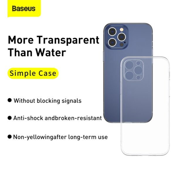 Baseus iPhone 12 Pro Max 6.7-Inch Simple Case Transparent – ARAPIPH67N-A02-baseuscolombo (12) | Baseus Colombo