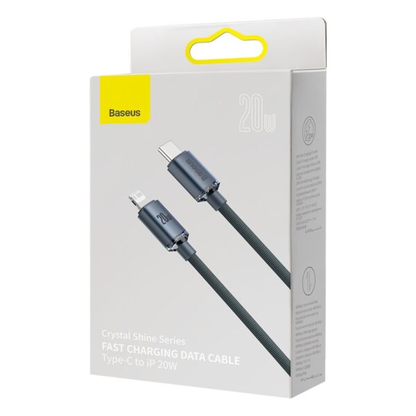 Baseus 1.2m Type-C to Lightning 20W Crystal Shine Series Fast Charging Data Cable - Black-baseuscolombo (10) | Baseus Colombo