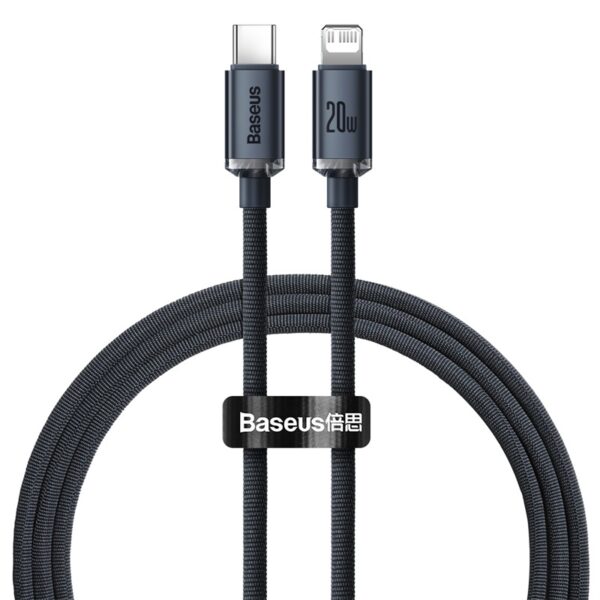 Baseus 1.2m Type-C to Lightning 20W Crystal Shine Series Fast Charging Data Cable - Black-baseuscolombo (4) | Baseus Colombo