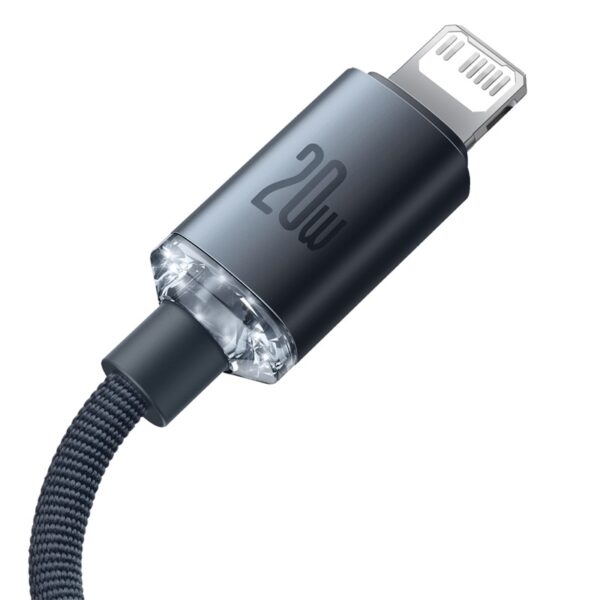 Baseus 1.2m Type-C to Lightning 20W Crystal Shine Series Fast Charging Data Cable - Black-baseuscolombo (8) | Baseus Colombo