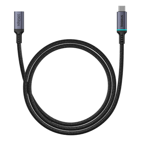 Baseus-1m-High-Definition-Series-10Gbps-Type-C-Male-to-Type-C-Female-Extension-Cable-Cluster Black-baseuscolombo (8) | Baseus Colombo