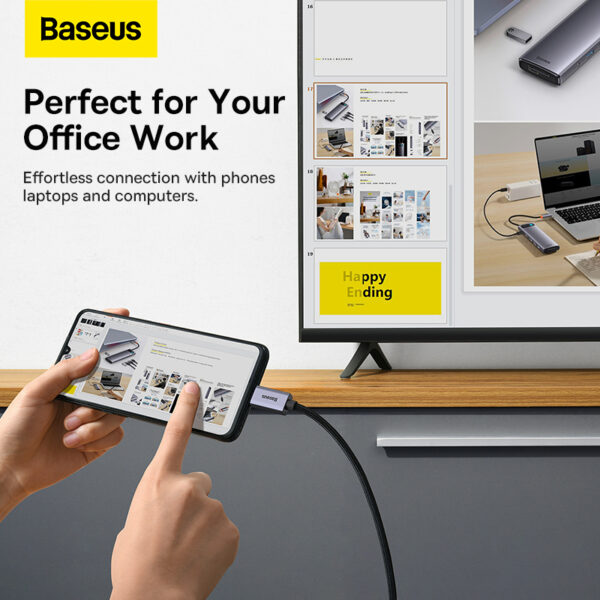 Baseus 3m Type-C to HDMI 4K Adapter Cable High Definition Series Graphene - Black-baseuscolombo (12) | Baseus Colombo