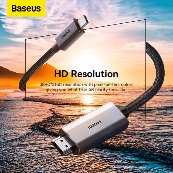 Baseus 3m Type-C to HDMI 4K Adapter Cable High Definition Series Graphene - Black-baseuscolombo (14) | Baseus Colombo