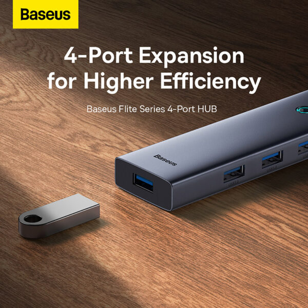 Baseus-4-Port-HUB-Flite-Series-Space-Grey-Type-C-baseuscolombo (9) | Baseus Colombo