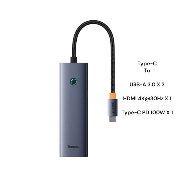 Baseus-5-Port-HUB-UltraJoy-Series-Docking-Station-Space-Grey-Type-C-baseuscolombo-14 | Baseus Colombo