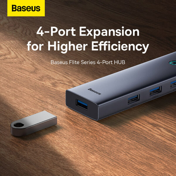 Baseus-Flite-Series-4-Port-HUB-Space-Grey-Metal-baseuscolombo (9) | Baseus Colombo