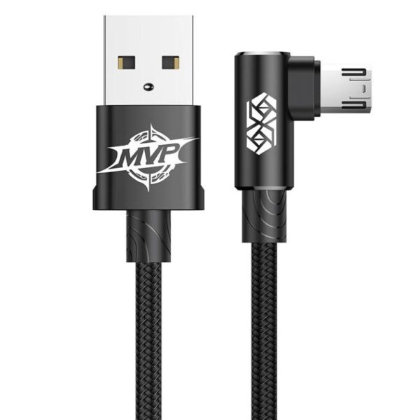 Baseus 2m USB to Micro USB MVP Elbow Type Cable 1.5A - Black-baseuscolombo (2) | Baseus Colombo