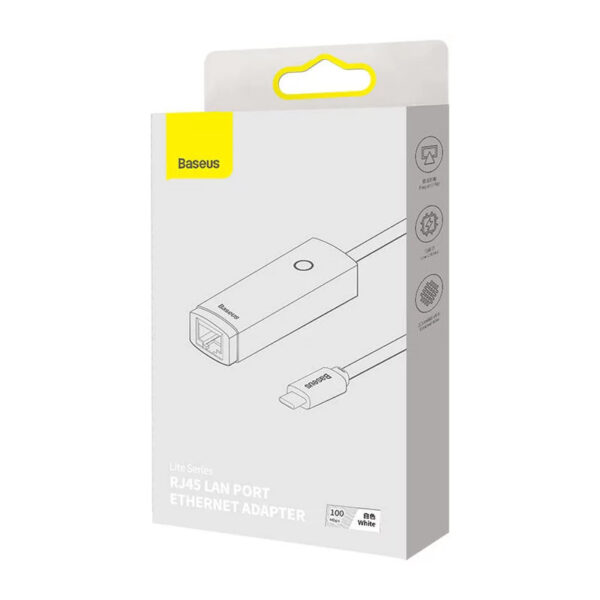 Baseus-100Mbps-Type-C-to-RJ45-LAN-Port-Lite-Series-Ethernet-Adapter-White-6M-baseuscolombo (3) | Baseus Colombo