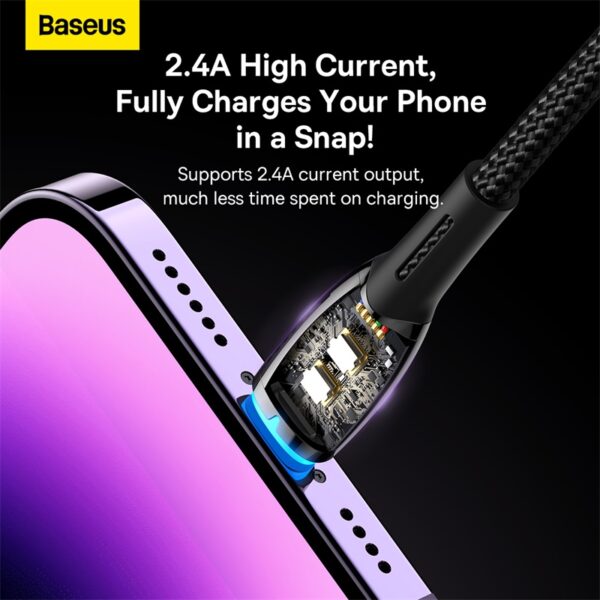 Baseus-Glimmer-Series-1m-USB-to-Lightning-Fast-Charging-Data-Cable-Black-6M-baseuscolombo (1) | Baseus Colombo