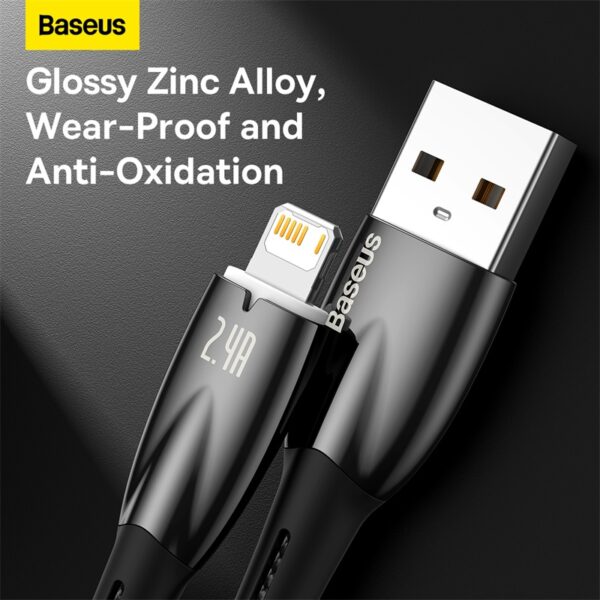 Baseus-Glimmer-Series-1m-USB-to-Lightning-Fast-Charging-Data-Cable-Black-6M-baseuscolombo (2) | Baseus Colombo