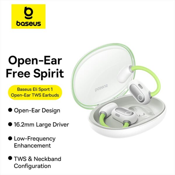 Baseus-Eli-Sport-1-Open-Ear-TWS-Earbuds-Aurora-Green-6M-baseuscolombo (5) | Baseus Colombo