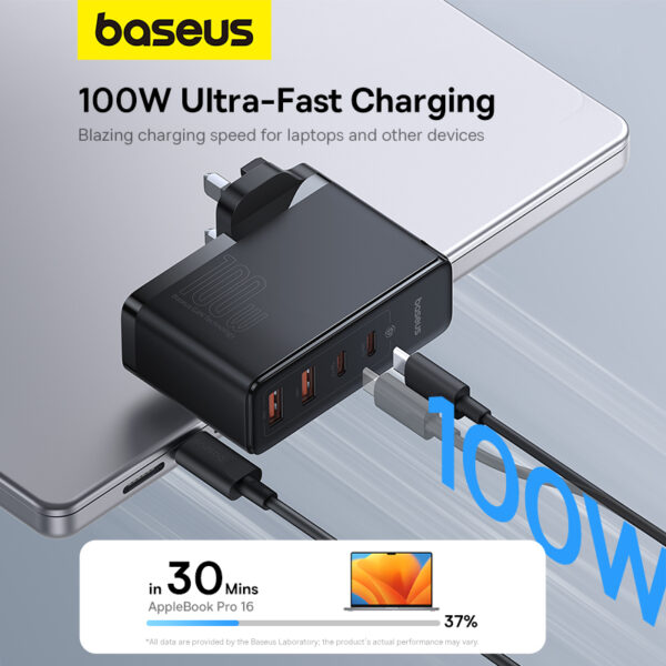 Baseus-GaN5-Pro-100W-Fast-Charger-2C+2U-UK-Pin-6M-baseuscolombo (13) | Baseus Colombo