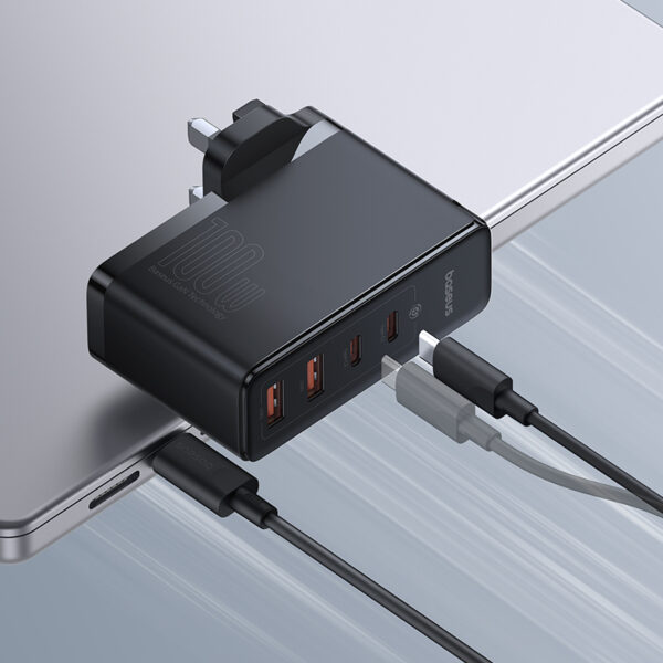 Baseus-GaN5-Pro-100W-Fast-Charger-2C+2U-UK-Pin-6M-baseuscolombo (9) | Baseus Colombo