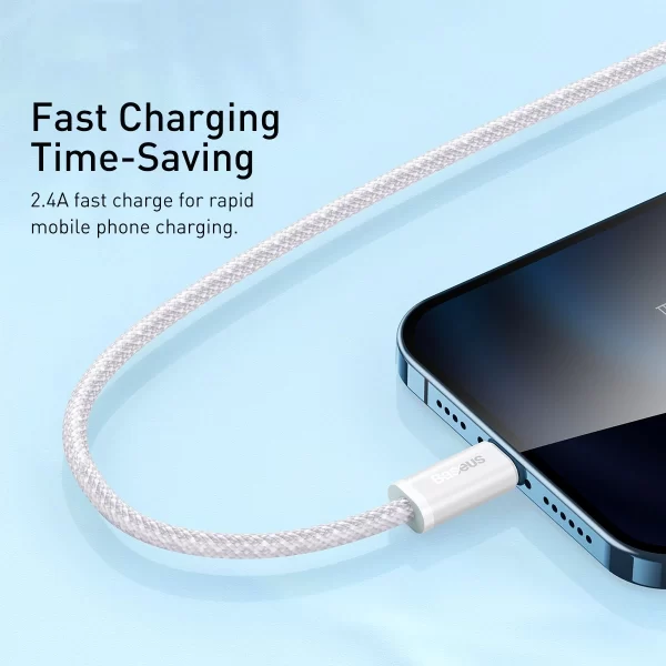 Baseus Dynamic Series Fast Charging Data Cable USB to iP 2.4A 1m White Baseuscolombo