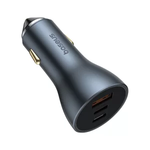 Baseus Golden Contactor Pro GaN Fast Charging Car Charger U+2C 65W Lunar Gray Baseuscolombo