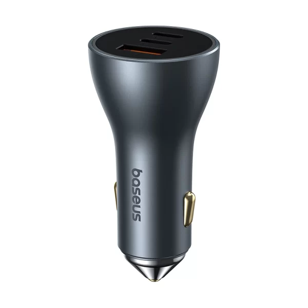 Baseus Golden Contactor Pro GaN Fast Charging Car Charger U+2C 65W Lunar Gray Baseuscolombo