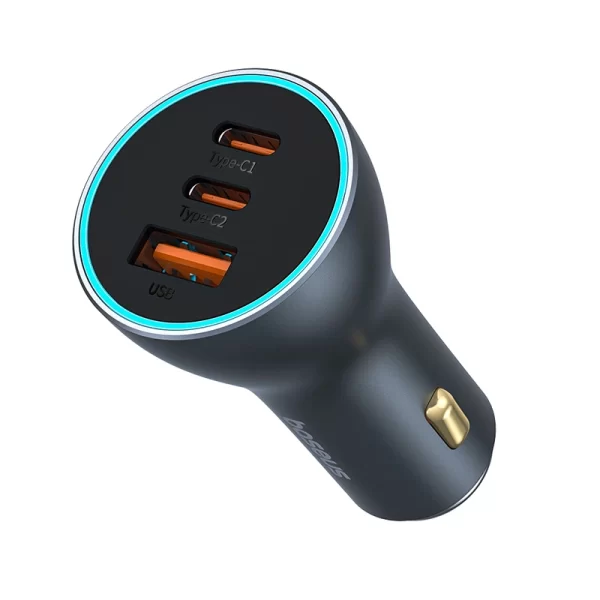 Baseus Golden Contactor Pro GaN Fast Charging Car Charger U+2C 65W Lunar Gray Baseuscolombo