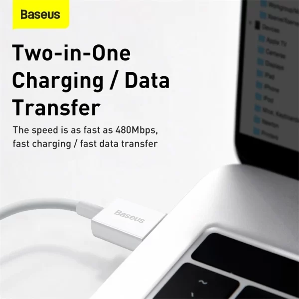 Baseus Superior Series Fast Charging Data Cable USB to iP 2.4A 0.25m White Baseuscolombo